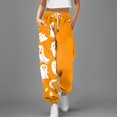 thumbnail image 2 of YDFCWXW Cozy Halloween Themed Sweatpants for Women | Soft Elastic Waist Lounge Pants Orange, XXL, 2 of 4