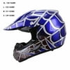 MDHAND DOT Youth and Kids Motorcycle Helmet Blue Flame for Dirt Bike Motocross Off Road Street L Size