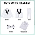 thumbnail image 4 of Traje para niños KEYWANTS, talla 10, formal, 5 piezas, ajustado, blanco, 4 of 7