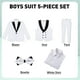 thumbnail image 4 of Traje KEYWANTS, esmoquin blanco, ajustado, de 5 piezas, para niños, talla 7, 4 of 7
