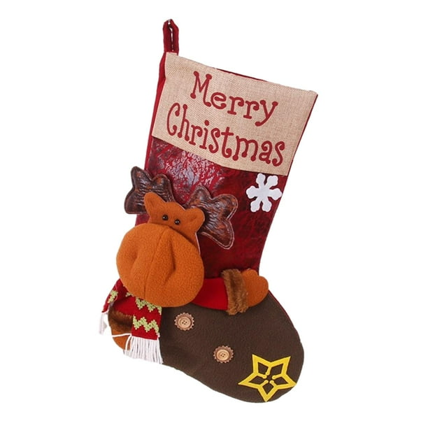 Medias navideñas Medias navideñas Decoración para fiestas navideñas Calcetines para chimenea navideña Alce navideño