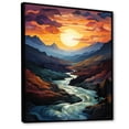 thumbnail image 2 of Designart "Yellow Blue Mountains Majestic Palette This" Cottage Floater Framed Canvas Art Print, 2 of 7