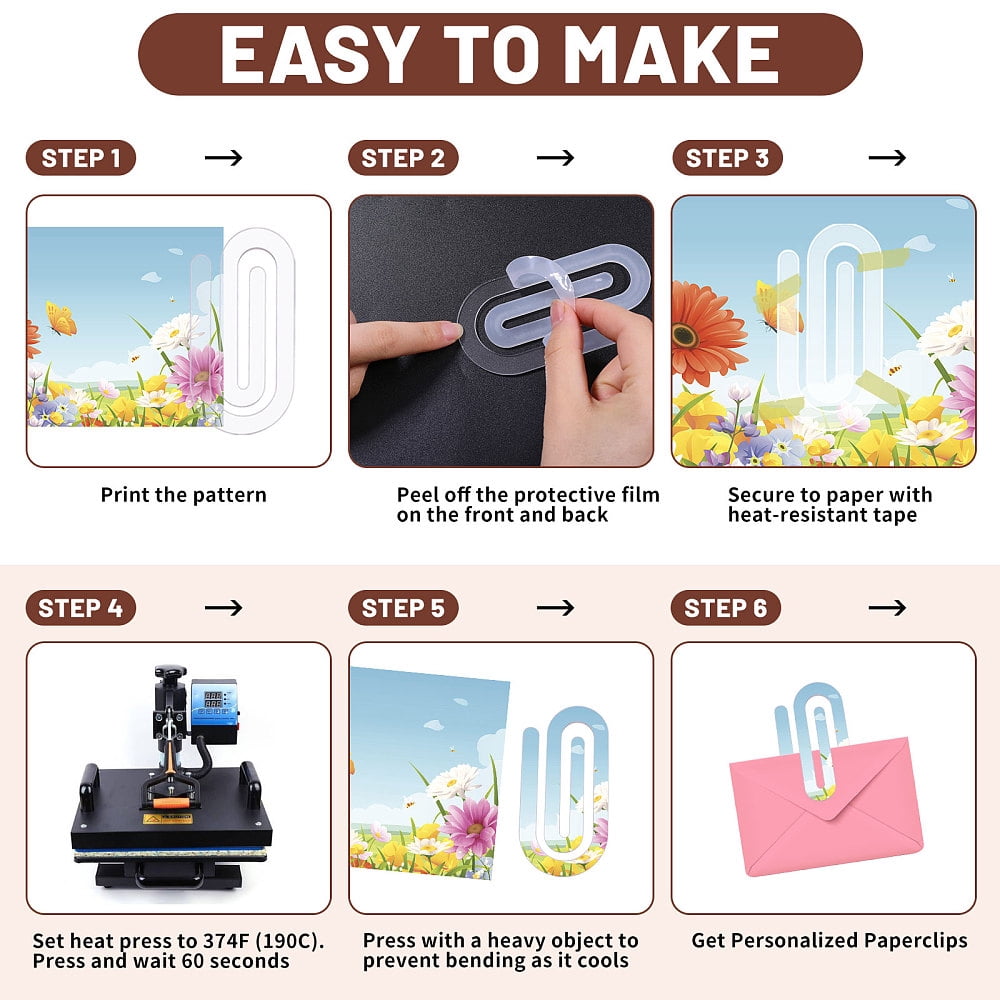 40Pcs Jumbo Blank Sublimation Paper Clips 4x2inch Large Bulk Acrylic Sublimation Paperclips Personalized Paper Clip