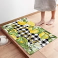 thumbnail image 4 of Summer Lemon Kitchen Mats 2 Piece, Lemon Green Leaves Flower Welcome Kitchen Rugs Set Buffalo Plaid Check Inside Floor Mat for Kitchen/Office/Entryway, 21.5" x 23.6"+21.5" x 47.2", 4 of 6