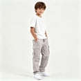 thumbnail image 2 of yillto Boys Cargo Pant Elastic Waist Drawstring Straight Leg Loose Sweatpants with Pockets 5-15 Years, 2 of 7