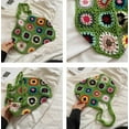 thumbnail image 6 of Kukuzhu Cute Floral Knitted Shoulder Bag Women Aesthetic Fairy Y2k Hobo Bag Crochet Small Hand Woven Beach Mesh Tote Purse, 6 of 8