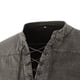 thumbnail image 4 of Camisas de Manga Corta de los Hombres de Color Sólido Casual de Pie Cuello de Bolsillo para el Verano, 4 of 4