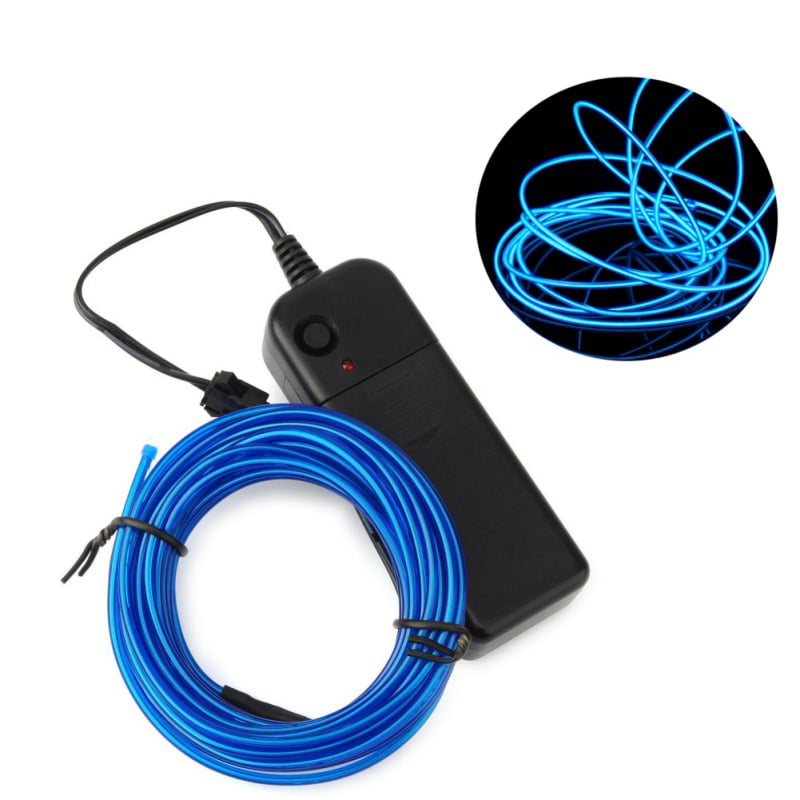 Details about   2x Colorful Neon Glowing Electroluminescent Wire EL Wire with Controller 