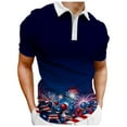 thumbnail image 2 of TOWED22 Polo Shirts for Men Distressed Retro USA Flag Print Golf Polo Shirt Button up Collar Slim Fit July 4 Patriot Shirt(Dark Blue,XL), 2 of 4