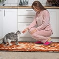 thumbnail image 4 of Boho Orange Farmhouse Cute Tribal Aesthetic Kitchen Mats for Floor 2 Piece Cushioned and Non-Skid Washable Floor Mat for Home Kitchen Decor or Office 17x29+17x47 Inch Black Edge, 4 of 7
