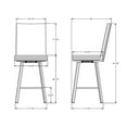 thumbnail image 2 of Amisco Elmira 26 In. Swivel Counter Stool - Grey White Polyester / Metallic Grey Metal, 2 of 2