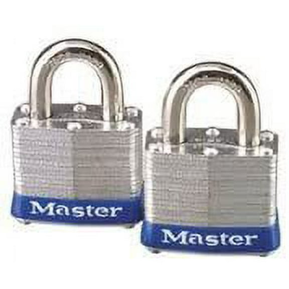 Master Lock Laminated Steel Padlocks No. 3 - Key Lock - 2 Pack, Multicolor, 3T, 4 Count