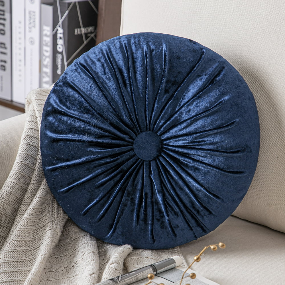 Phantoscope Crushed Velvet Pleated Round Pumpkin Floor Pillow Series