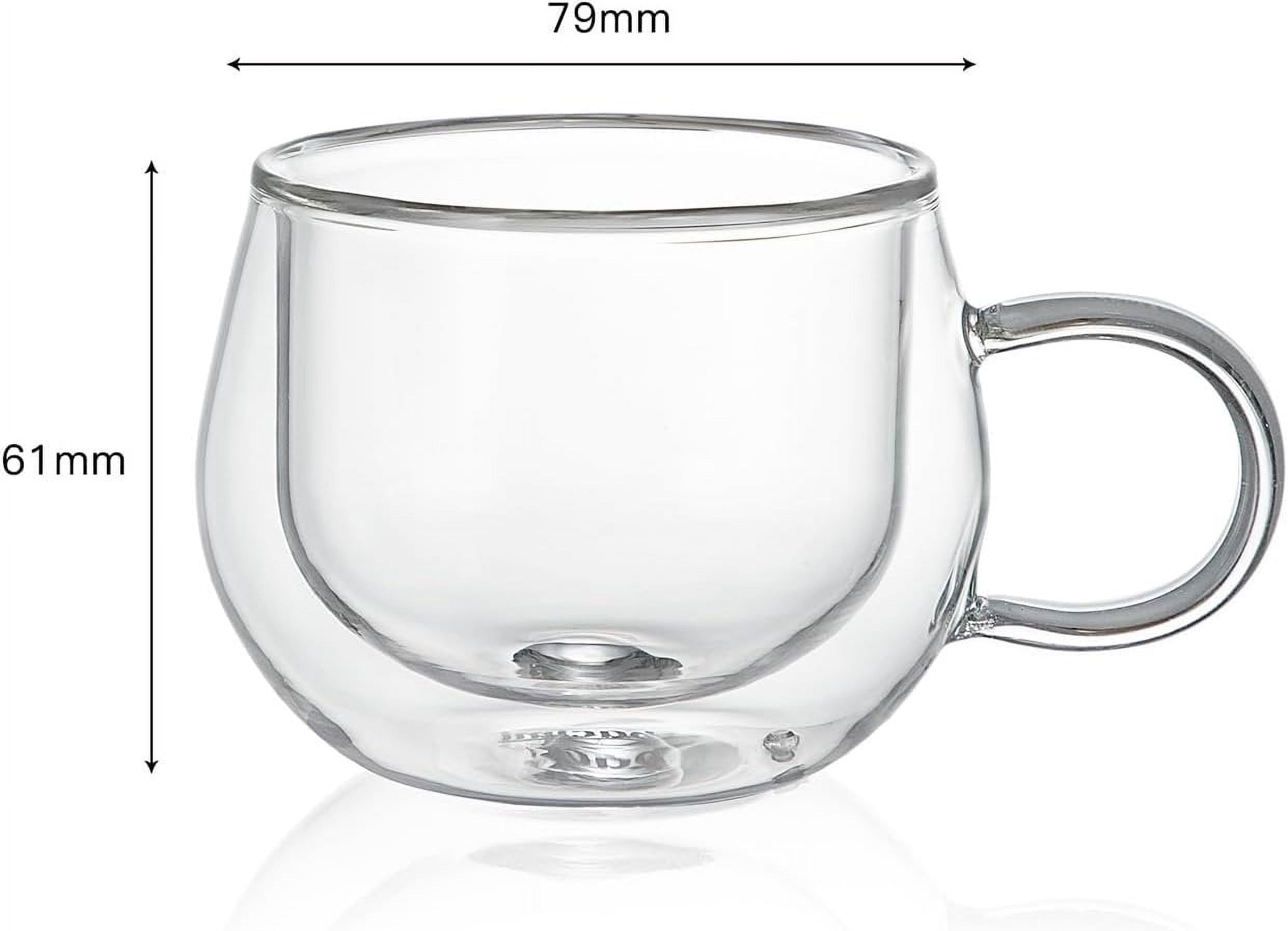 Bacimi Double Wall Insulated Borosilicate Glass Espresso cups 3.5oz /100ml 4pack