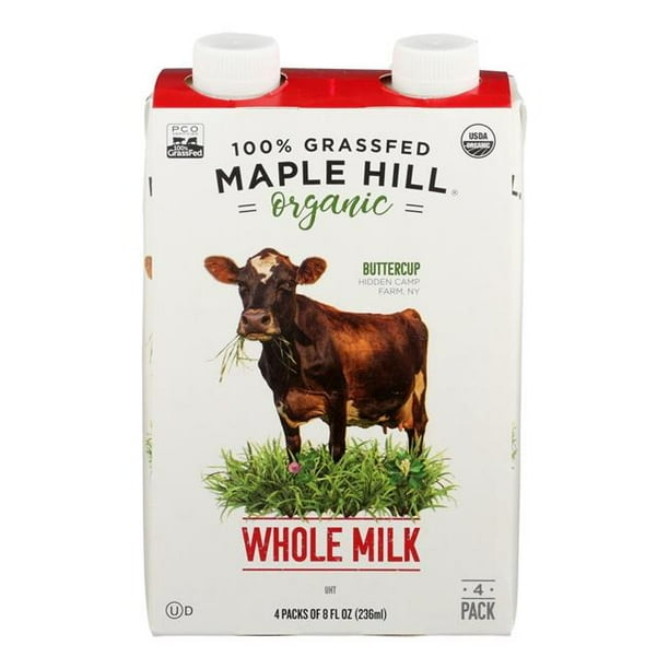 Maple Hill Creamery 8 fl oz Shelf Stable Whole Milk 4 Pack Walmart