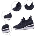 thumbnail image 4 of Fashion Rhinestone Sneakers for Women's - 2026 Casual Mesh Slip On Walking Shoes Breathable Glitter Sneaker, 4 of 5
