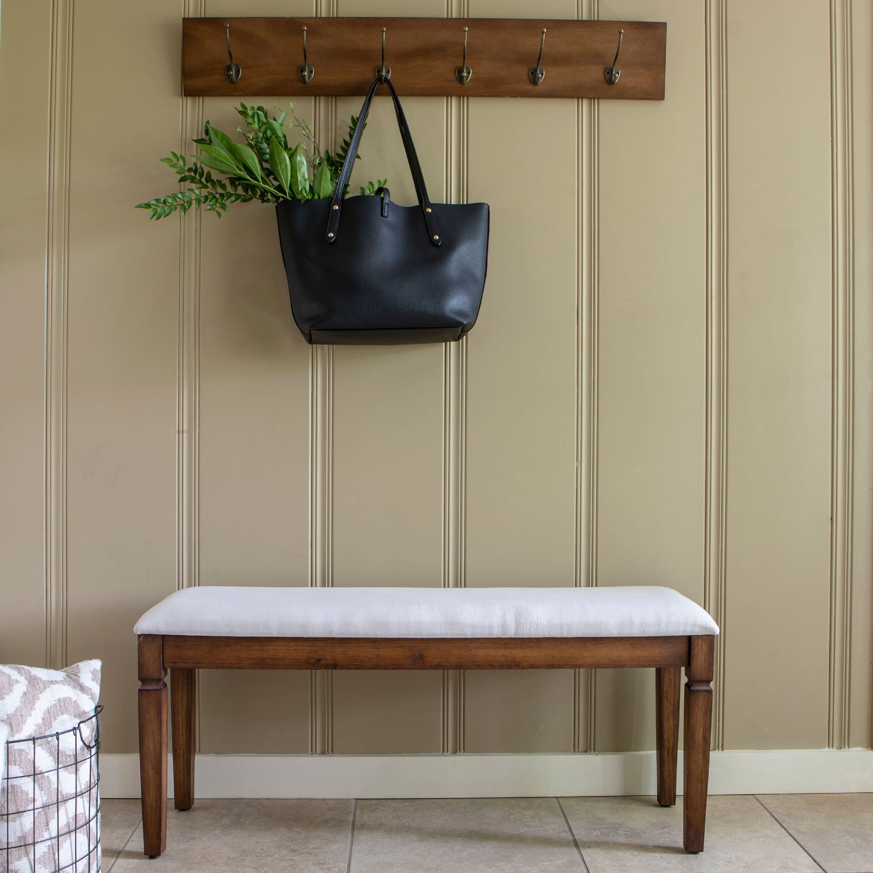 Waverly Wood Bench with Coat Rack Set