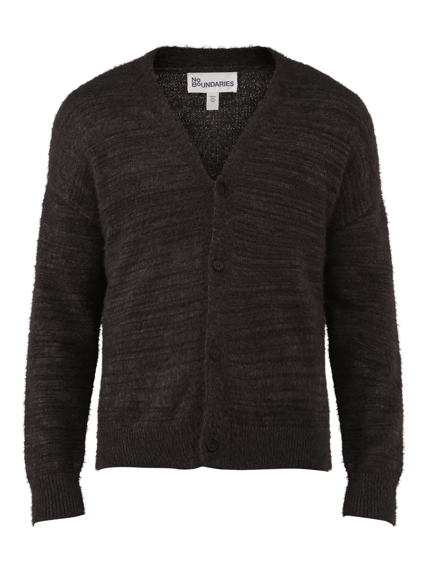 No Boundaries Men's Fuzzy Cardigan Sweater, Sizes XS-3XL