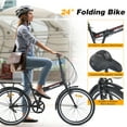 thumbnail image 3 of Mountain Bikes 24 Inch Folding Bike for Adults with Fenders, Steel Frame Single Speed City Commuter, Dual V-Brake Portable Compact Bicycle for Men & Women,Hybrid Bikes, 3 of 9
