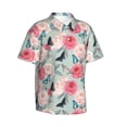 thumbnail image 2 of Fotbe Roses and Butterflies Hawaiian Shirt for Men Unisex Summer Beach Casual Short Sleeve Cotton Linen Button Down Shirts-Large, 2 of 9