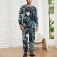 thumbnail image 2 of Demon Slayer Tokito Muichiro Men's Lounge Pajamas Set 2-Piece Crew Neck Sleepwear Soft Long Sleeve Top & Pants for Sleep, Home & Vacation 3XL, 2 of 8
