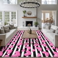 thumbnail image 3 of Valentines Day Area Rugs 8'x10', Washable Small Throw Rugs for Living Room Patio, Pink Love Hearts Romantic Black Stripes Indoor Outdoor Rug Non-Slip Low Pile Carpet Runner Reversible Floor Mats, 3 of 8