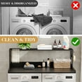 thumbnail image 4 of Washer Dryer Countertop with Shelves, Laundry Countertop with 2-Tier Shelf over Wooden Washer and Dryer with Non-Slip Pads, Laundry Room Organization and Storage 54"W x 27.5"D (Black-2-Tier), 4 of 8