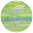 thumbnail image 2 of HomeRoots 612517 8 ft. Lime Green & Sky Blue Round Abstract Washable Indoor & Outdoor Area Rug, 2 of 5