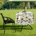 thumbnail image 7 of Coolnut 60" Sunflower Outdoor Tablecloth with Umbrella Hole and Zipper, Waterproof Round Tablecloth for Party,Patio,Picnic,Holiday Dinner,Summer, 7 of 7