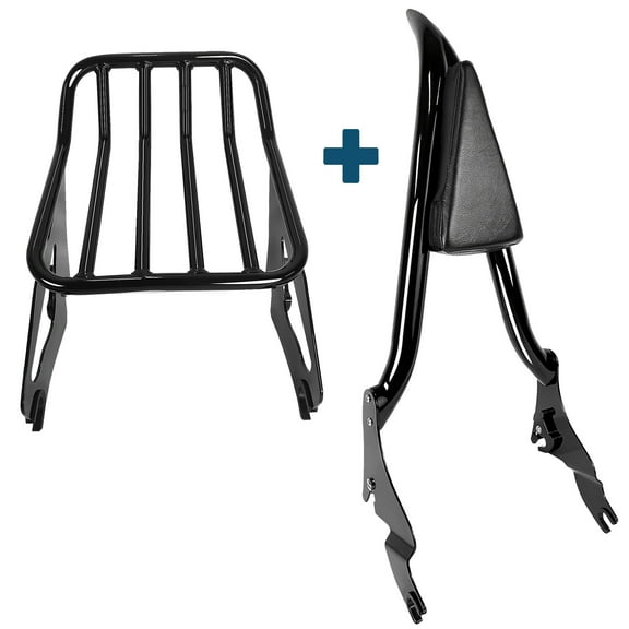 Fjpacemt Sissy Bar Backrest Luggage Rack for Motorcycle Harley Touring Road King Electra Glide 09-24