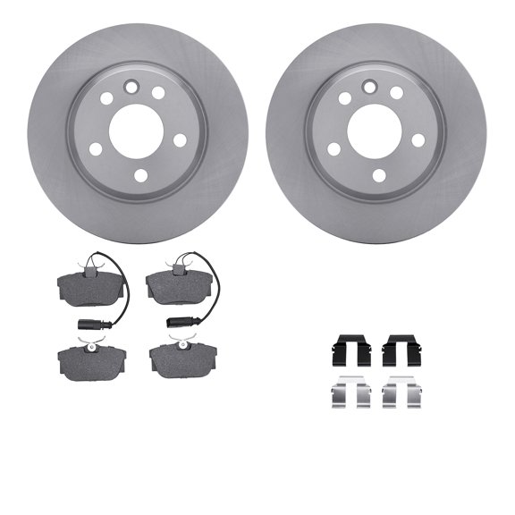 Dynamic Friction Company Rear Brake Rotors with 5000 Advanced Brake Pads includes Hardware 6512-74258