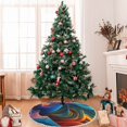 thumbnail image 7 of Rocae Vibrant Fluid Motion Art for Christmas Tree Skirt with Pom Pom Trim for Holiday Party for Holiday Home Decor Indoor Outdoor-36", 7 of 7