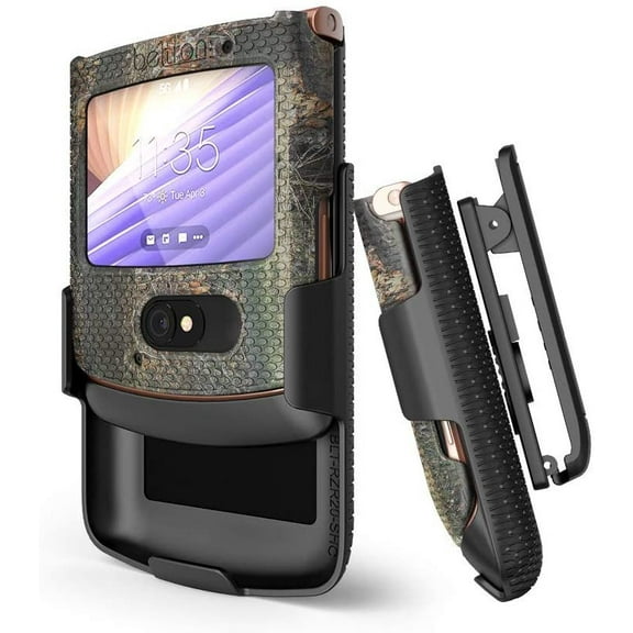 BELTRON Case with Clip for Motorola RAZR 5G AT&T / T-Mobile, Snap-On Protective Cover with Rotating Belt Holster Combo for Motorola Moto RAZR 5G Flip Phone 2020 XT2071 - Outdoor Camouflage