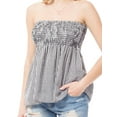 thumbnail image 5 of MixMatchy Women's Plaid Strapless Modal Smocked Tube Top, 5 of 6