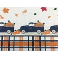 thumbnail image 2 of Serafina Home Thanksgiving Fall Flannel Back Vinyl Tablecloth: Farmhouse Blue Pumpkin Truck Border with Colorful Leaves 52" x 90", 2 of 3