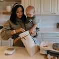 thumbnail image 3 of Parker Baby Cloth Diaper Wet Dry Bag - Waterproof Reusable Bag with Mesh Organizer and Zippered Pocket | Stylish, Machine-Washable, Convenient Handle for Diapers, Wet Clothes, Swimsuits - Cream, 3 of 5