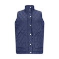 thumbnail image 6 of Women's Stand Collar Sleeveless Vest, Quilted Zip Up Vest, Lightweight Puffer Vest, Warm Winter Vest Top, Casual Outerwear Vest, Pocket Detail Sleeveless Jacket Navy, 6 of 9