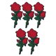 thumbnail image 4 of 5 parches termoadhesivos estilo rosa roja, colores brillantes, exquisitos parches de flores no tejidas para camisas, chaquetas y pantalones., 4 of 13