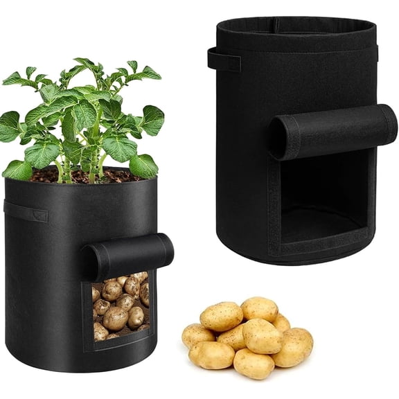 Potato Grow Bags, Garden Planting Bag with Reinforced Handle, Thickened Nonwoven Fabric Pots for Tomato, Vegetable and Fruits