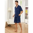 thumbnail image 4 of U2SKIIN Mens Pajama Set, Lightweight Button-up Short Pajama Set for Men(Navy, M), 4 of 5