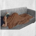 thumbnail image 5 of Vintage Soft Flannel Fleece Blanket, Horizontal Ogee Pattern Funky Colors Retro Inspired Geometric Pattern, Cozy Plush for Indoor and Outdoor Use, 50" x 60", Burnt Orange Turquoise, by Ambesonne, 5 of 5