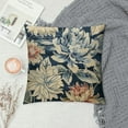 thumbnail image 2 of PRATYUS  Navy Blue Dahlia Throw Pillow Cover Rustic Geometric Flower Decorative Square Pillow Cases Beige Tan Gray Floral Cushion Covers Farmhouse Home Decor For Sofa Bedroom Outdoor White, 2 of 5