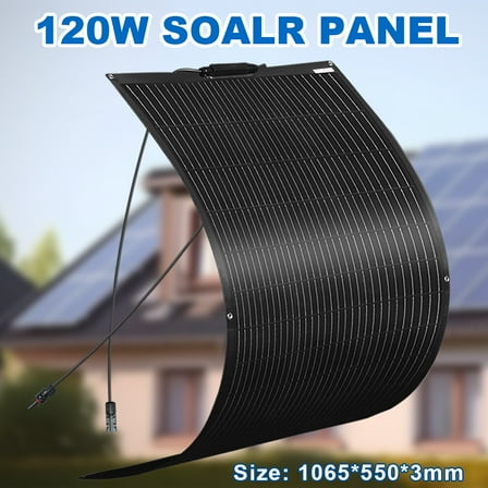 120W Flexible Solar Panel 120 Watt Monocrystalline Solar PV Off-Grid System for RV Boat Outdoor Camping