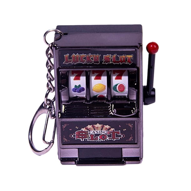 SGACAI Llavero de máquina tragamonedas HFINGAQEX, llavero de máquina de frutas de simulación creativa, llavero con forma de mini máquina tragamonedas de frutas, para regalos de fiesta de Navidad en