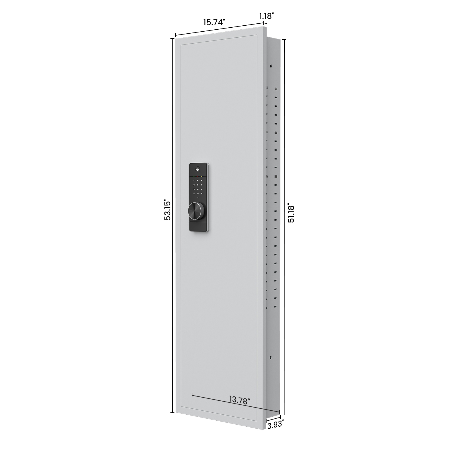 53" Passwod Touch Panel In-Wall Safe,Hidden Wall Gun Safe for Rifles with Adjustable Shelves,Assembled Storage Multifunctional Wall Safe for Firearm and Valuables