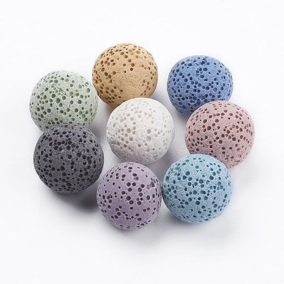 10pc Unwaxed Natural Lava Rock Beads for Perfume Essential Oil Beads Aromatherapy Beads Dyed Round