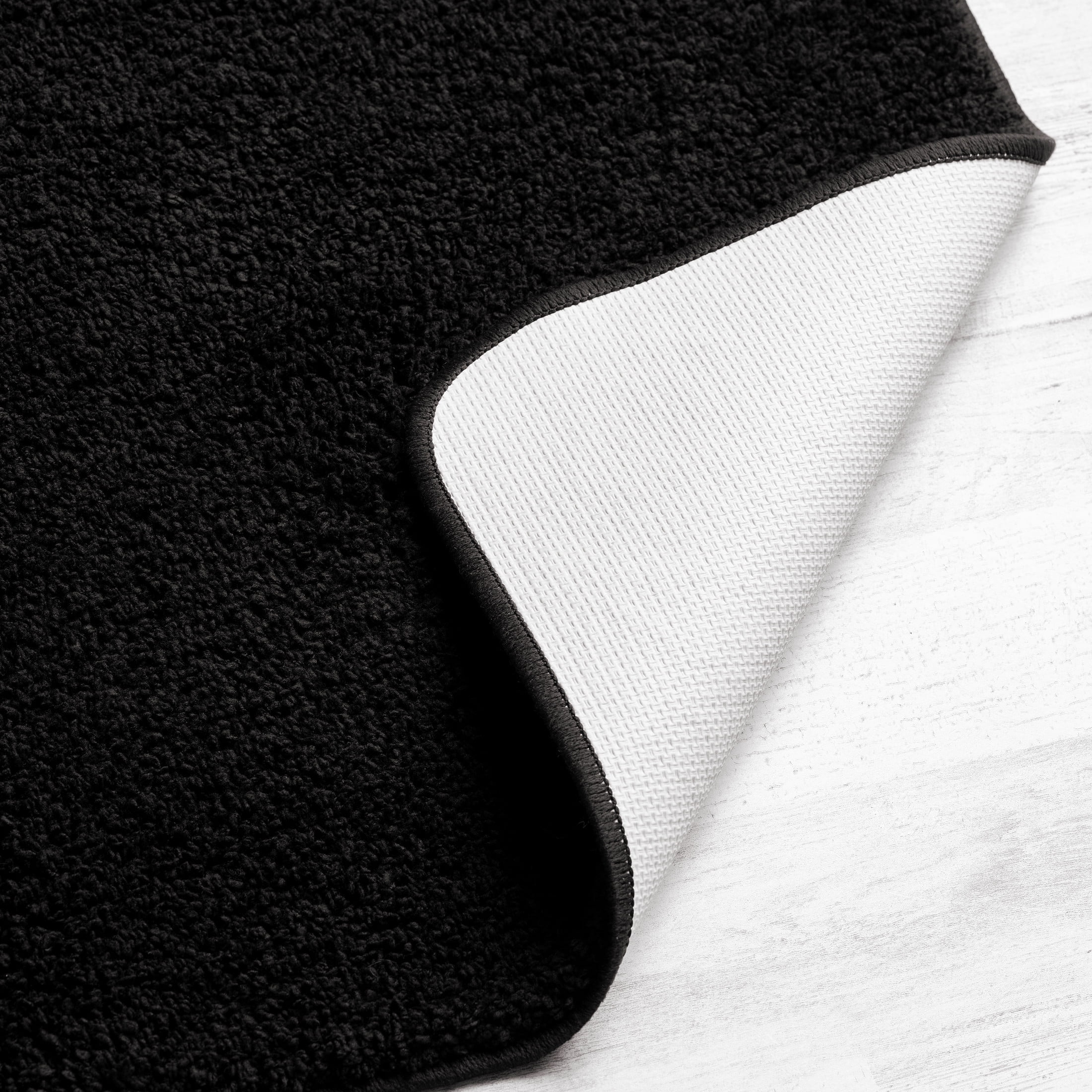Mainstays Basic Polyester Large Bath Rug, Black, 24" x 40"
