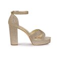 thumbnail image 3 of BLISSFUL STEP Women's Glitter Platform Crisscross Straps Block Heel Sandals, 3 of 6