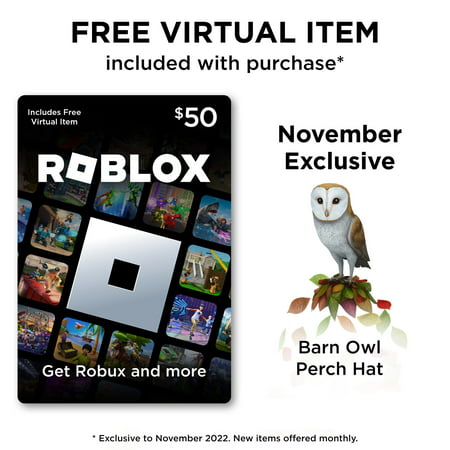 Roblox $50 Digital Gift Card [Includes Exclusive Virtual Item] [Digital Download]