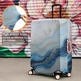 thumbnail image 4 of Blue Marble Gold Wave Pattern Luggage Cover Fashion Suitcase Cover Baggage Covers Fit 25-28 Inch Luggage (Go Travel), 4 of 5